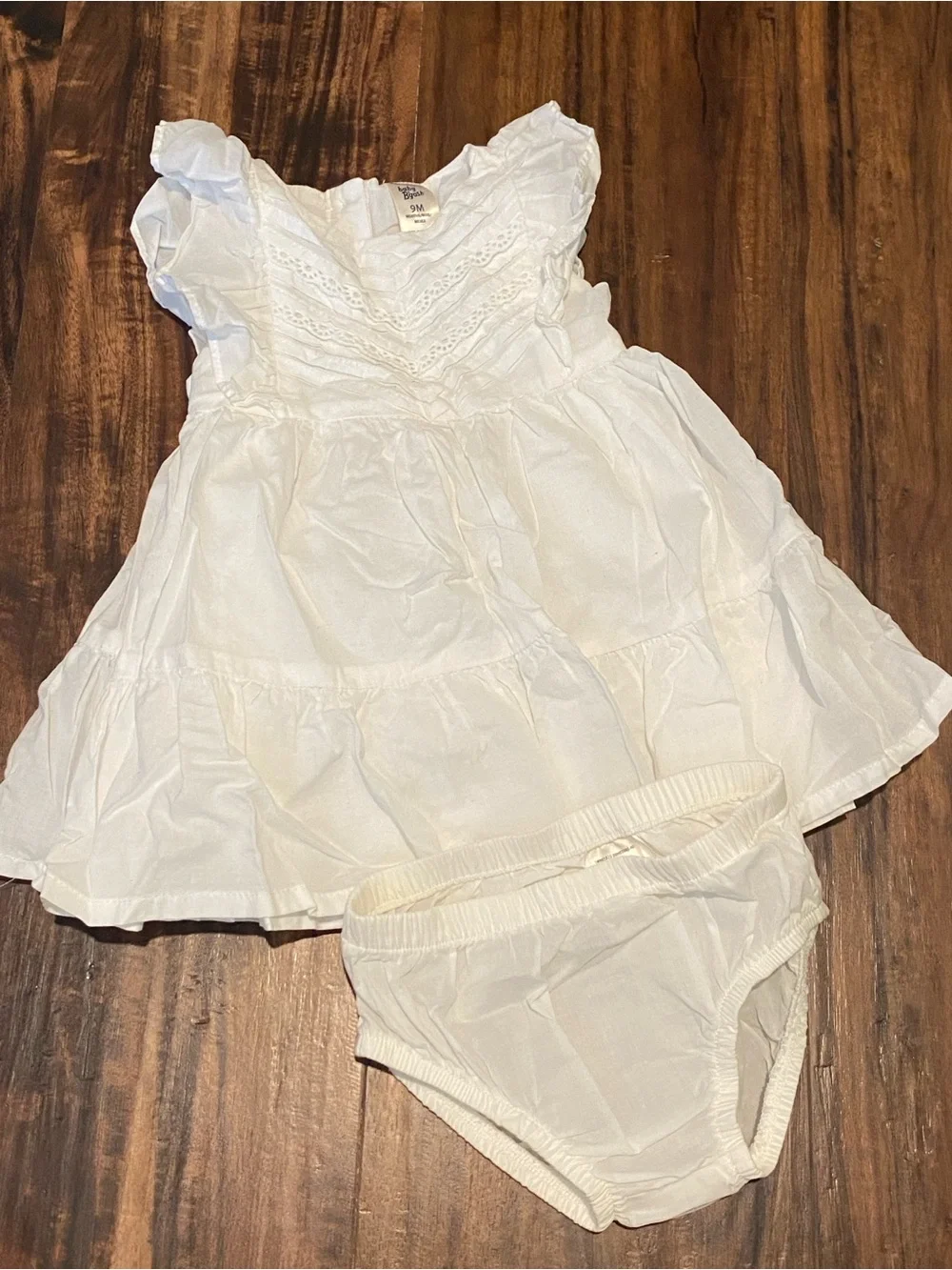 OshKosh B'gosh White Tiered Eyelet Dress with Bloomers
